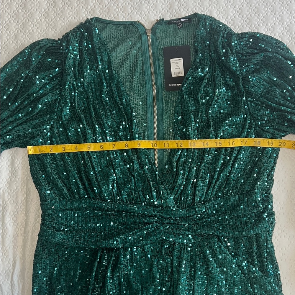 Fashion Nova Green Sequin Formal Dress - Picture 2 of 11